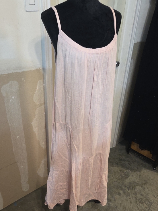 dylan Dresses & Skirts - dylan Pale Pink Spaghetti-Strap Maxi Dress Summer Beach Crinkle Flowy Cotton